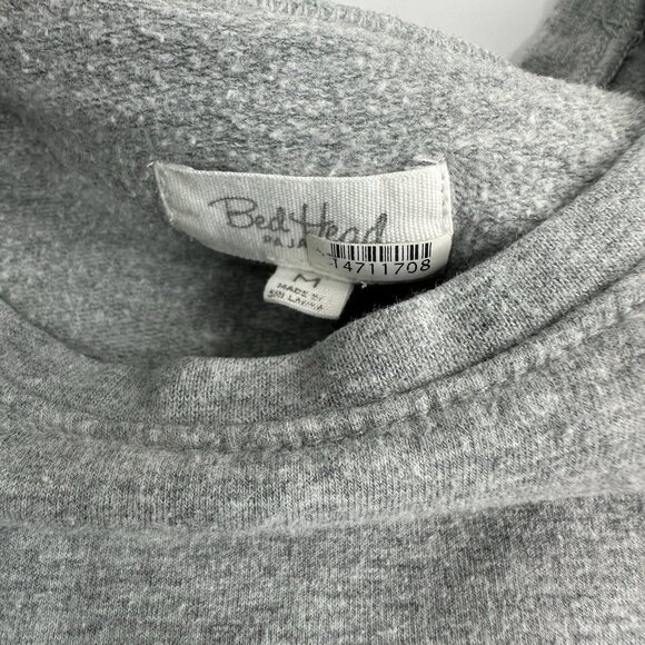 BedHead Pajamas Women's Gray Mon Amour Embroidered‎ Hearts Sweatshirt M/C43 - Picture 7 of 14